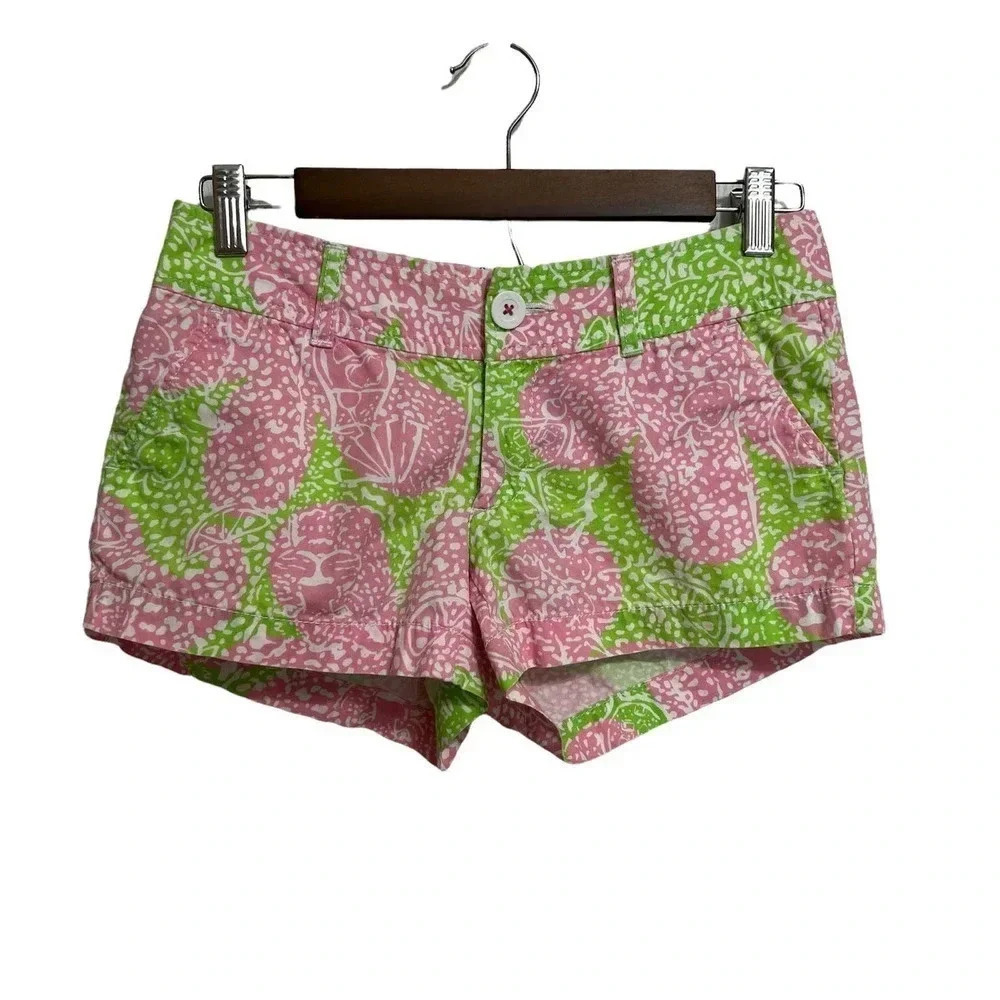 Lilly Pulitzer Pink and Green High Waist Shorts